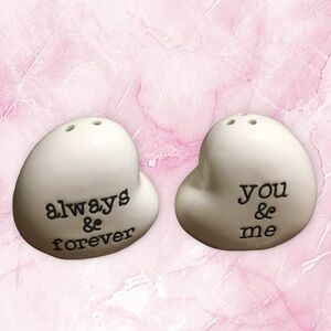 Cracker Barrel Heart Shaped Salt and Pepper Shakers